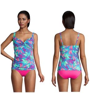 Lands end wrap swim Tankini top
